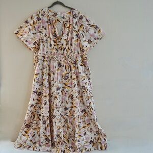 Anthropologie Floral Maxi Dress - Purple and Yellow